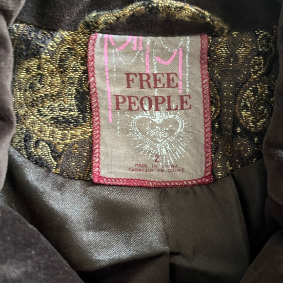 Vintage FREE PEOPLE jacquard paisley jacket pea coat 🧥 unique - Picture 4 of 13